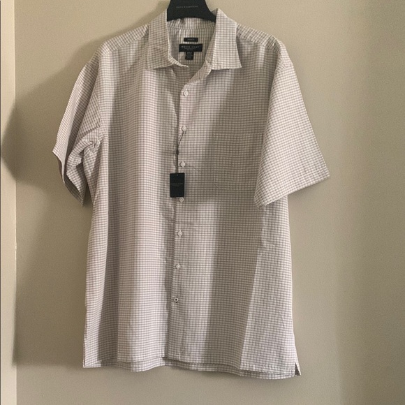Pronto Uomo Other - Pronto Uomo Men's White and Gray Checkered Shirt